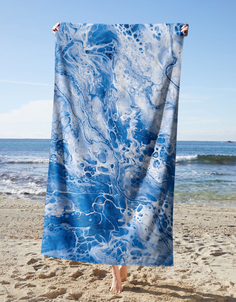Stunning Blue Marble Towel Square Trends